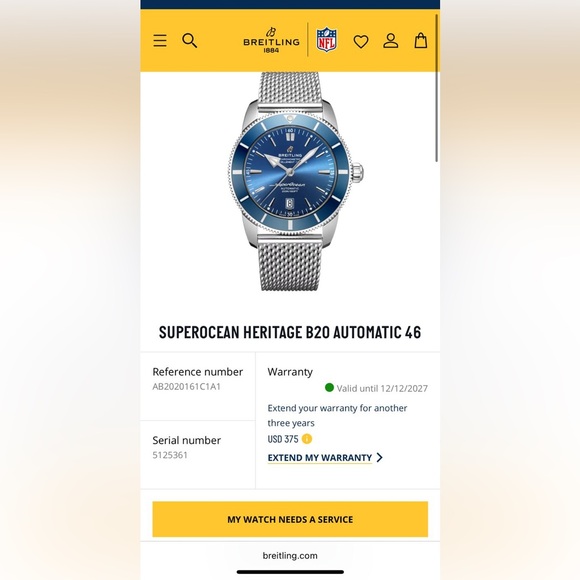 Breitling Superocean Heritage B20 with Blue Dial and Silver Bracelet - Picture 1 of 1
